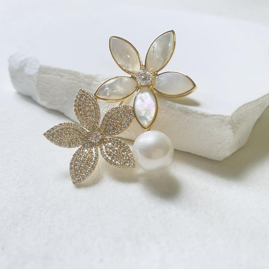 Sparkling Brooch | Pins Pearl Natural Fritillary |Jewellery Gifts | Women Accessories